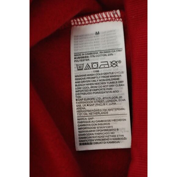 GAP 829202-01 Men's Sz Medium Red Vintage Soft Fleece Pullover Hoodie - Picture 5 of 8